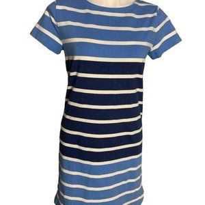 Vineyard Vines Womans XS Blue Stripes Cotton Blend T  Shirt Dress Short Sleeve N